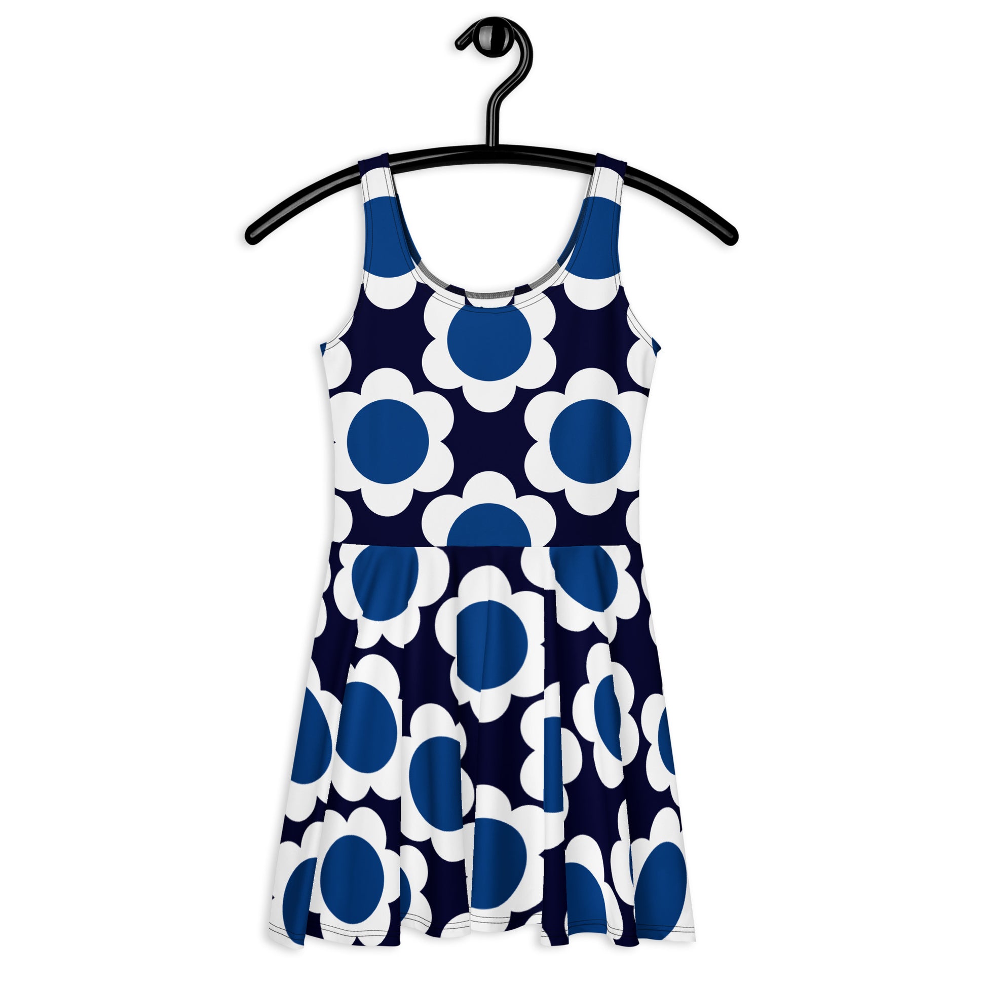 Skater dress - ELLIE white blue - Classic floral print 3XL