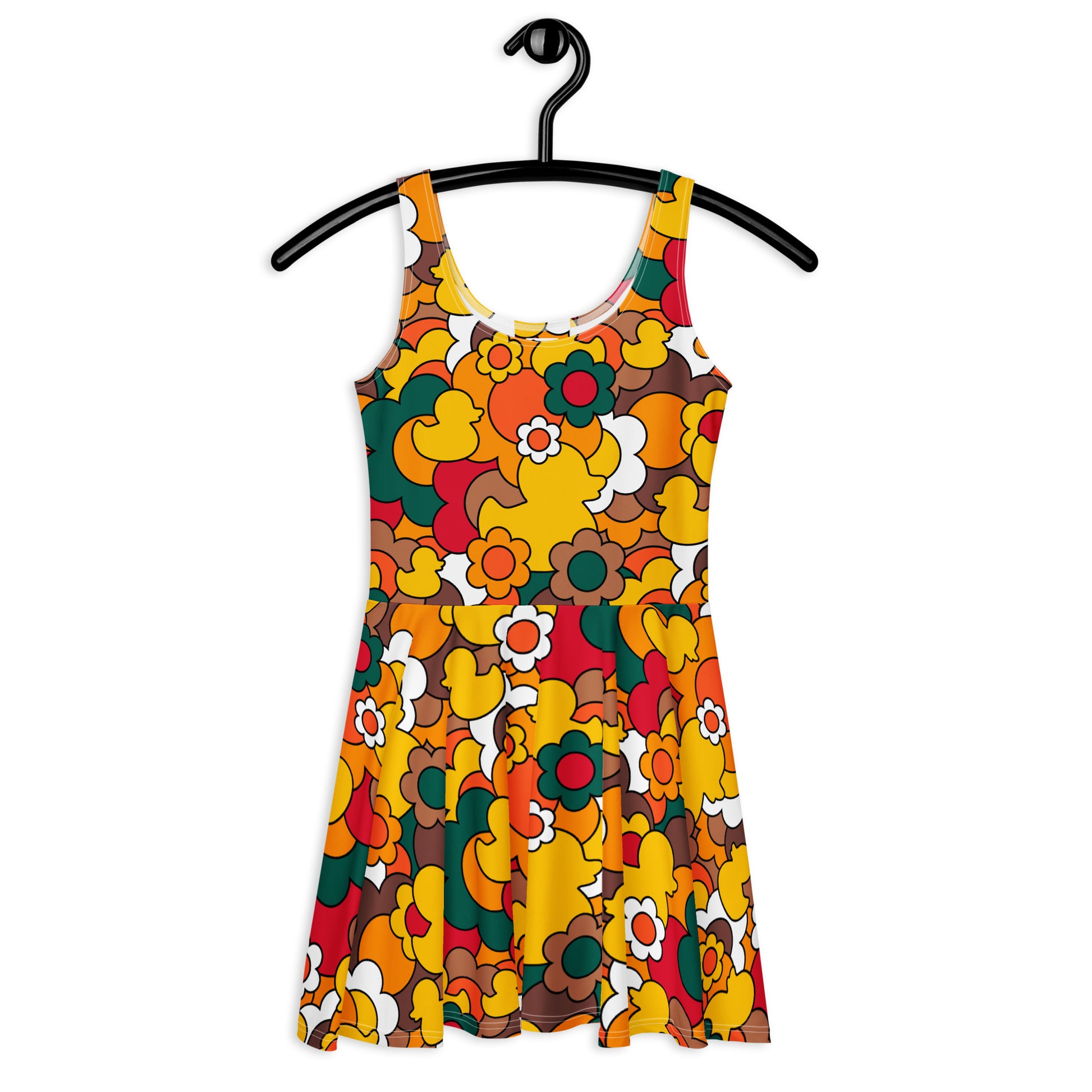 Skater dress - DUCK PARADISE retro - Flower ducks print 3XL