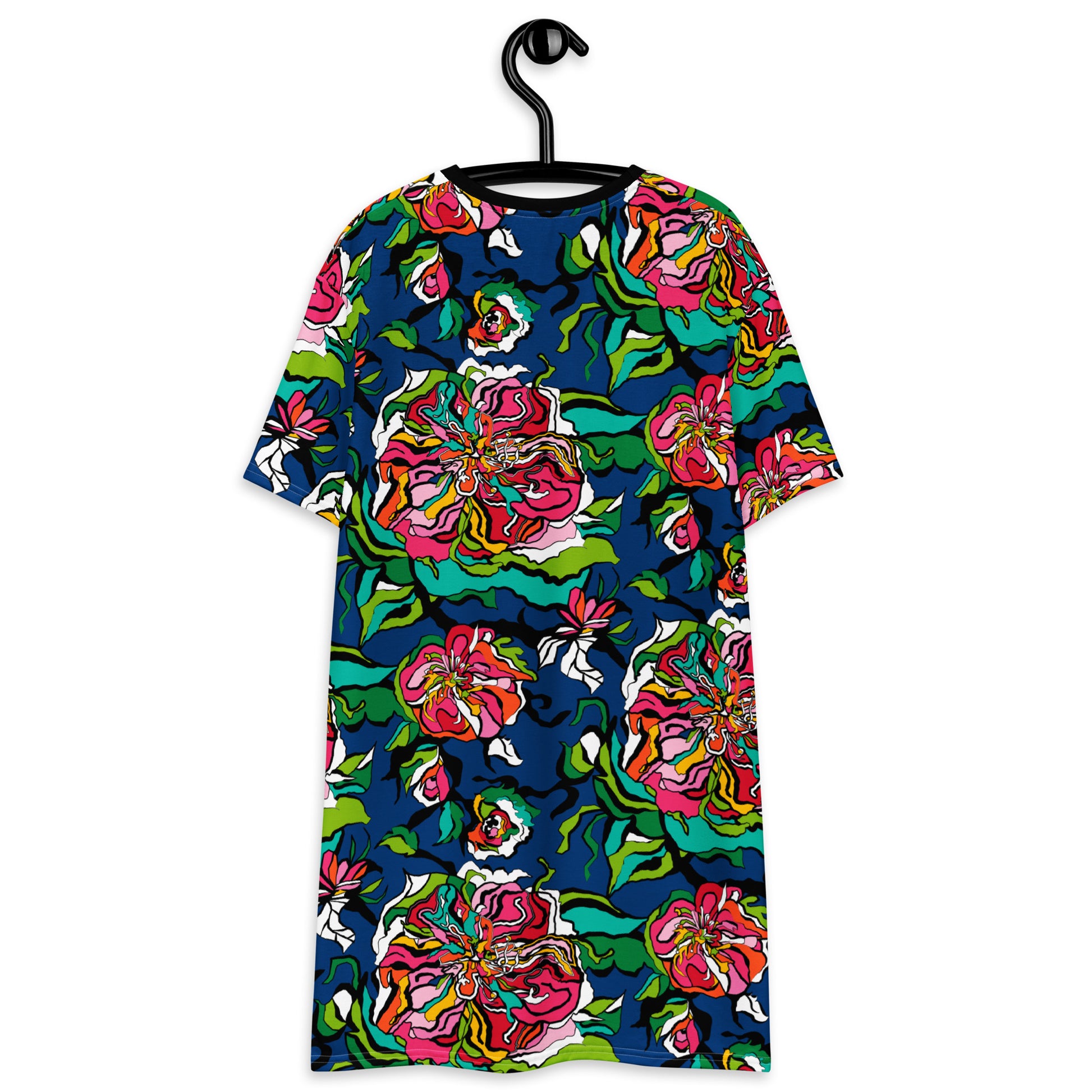 T-shirt dress - BLOOM RIOT blue - Edgy floral print
