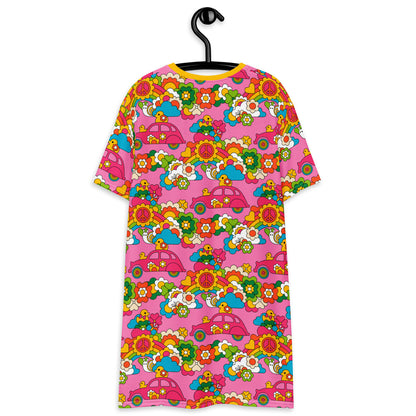 T-shirt dress - DUCKS AND PEACE sweet - Hippie roadtrip print