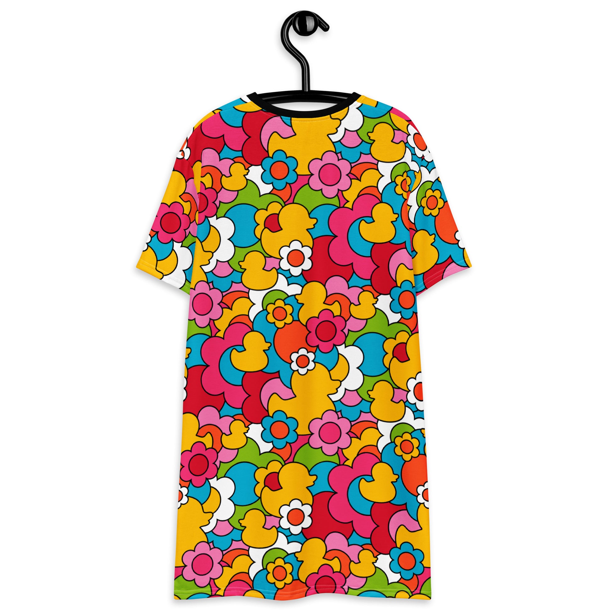 T-shirt dress - DUCK PARADISE color - Flower ducks print