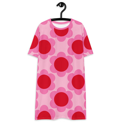 T-shirt dress - ELLIE red - Classic floral print 6XL