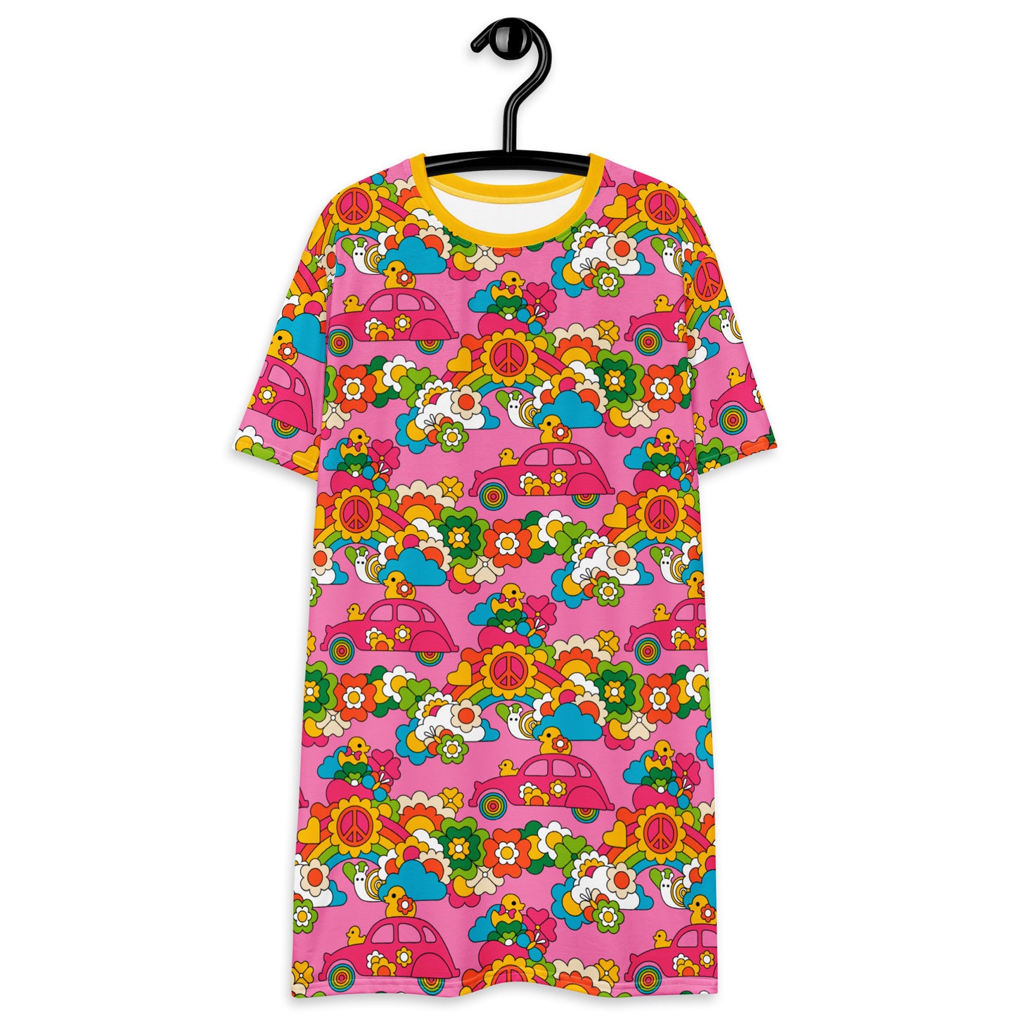 T-shirt dress - DUCKS AND PEACE sweet - Hippie roadtrip print 6XL