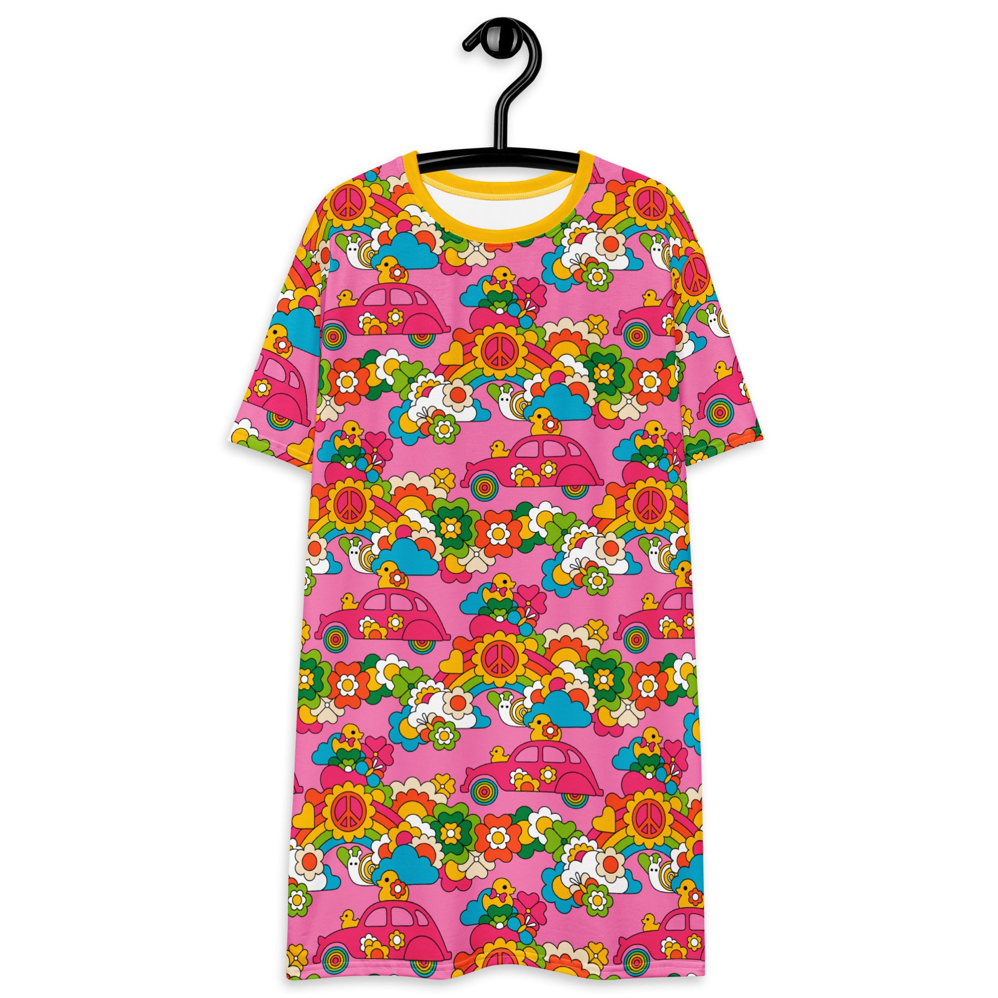T-shirt dress - DUCKS AND PEACE sweet - Hippie roadtrip print 6XL