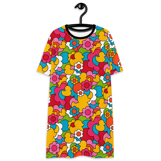 T-shirt dress - DUCK PARADISE color - Flower ducks print 6XL