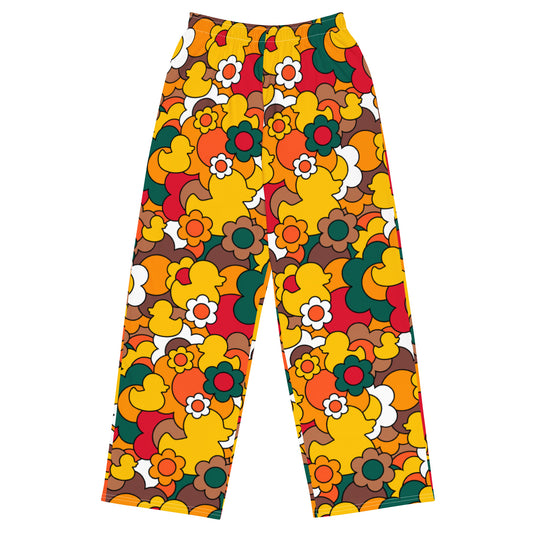 Pants - DUCK PARADISE retro - Flower ducks print 6XL