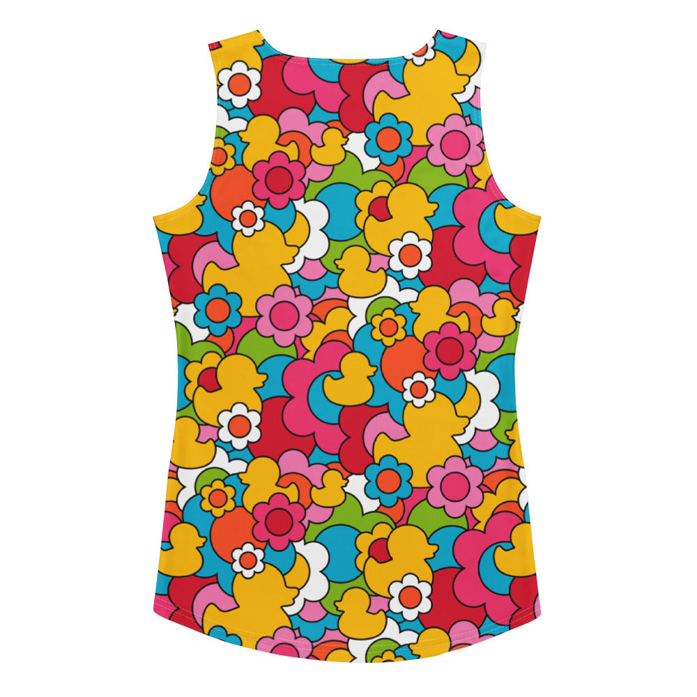 Tank top - DUCK PARADISE color - Flower ducks print