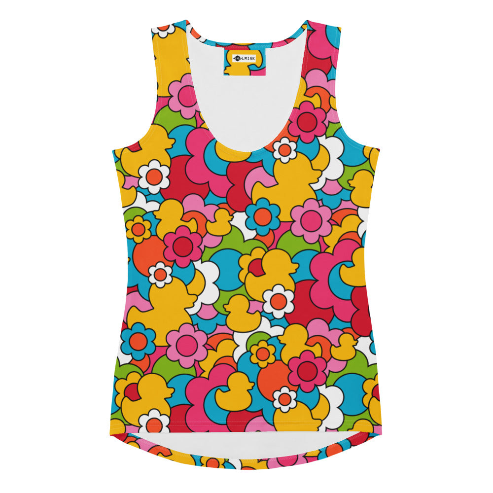 Tank top - DUCK PARADISE color - Flower ducks print XL