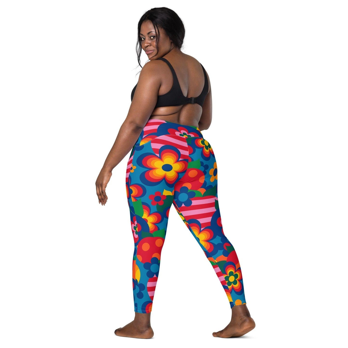 Leggings With Pockets - APPLEMANIA blue - Fun Apple Print