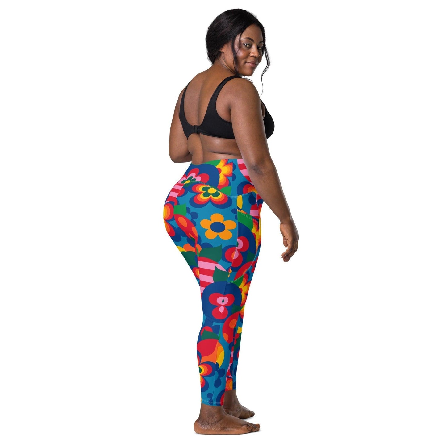 Leggings With Pockets - APPLEMANIA blue - Fun Apple Print