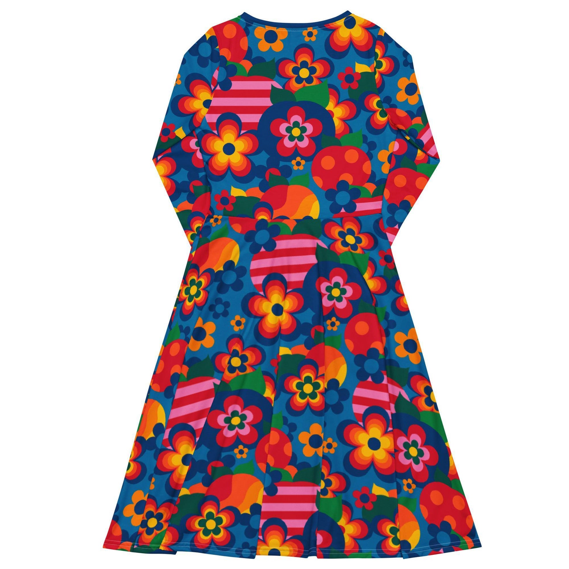 Midi Dress - APPLEMANIA blue - Fun Apple Print