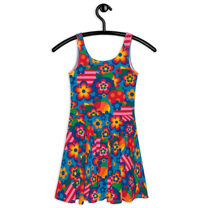 Skater Dress - APPLEMANIA blue - Fun Apple Print