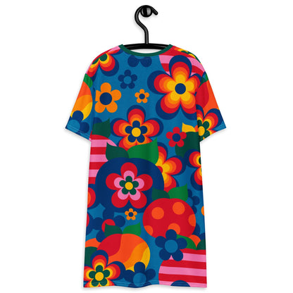 T-Shirt Dress - APPLEMANIA blue - Fun Apple Print