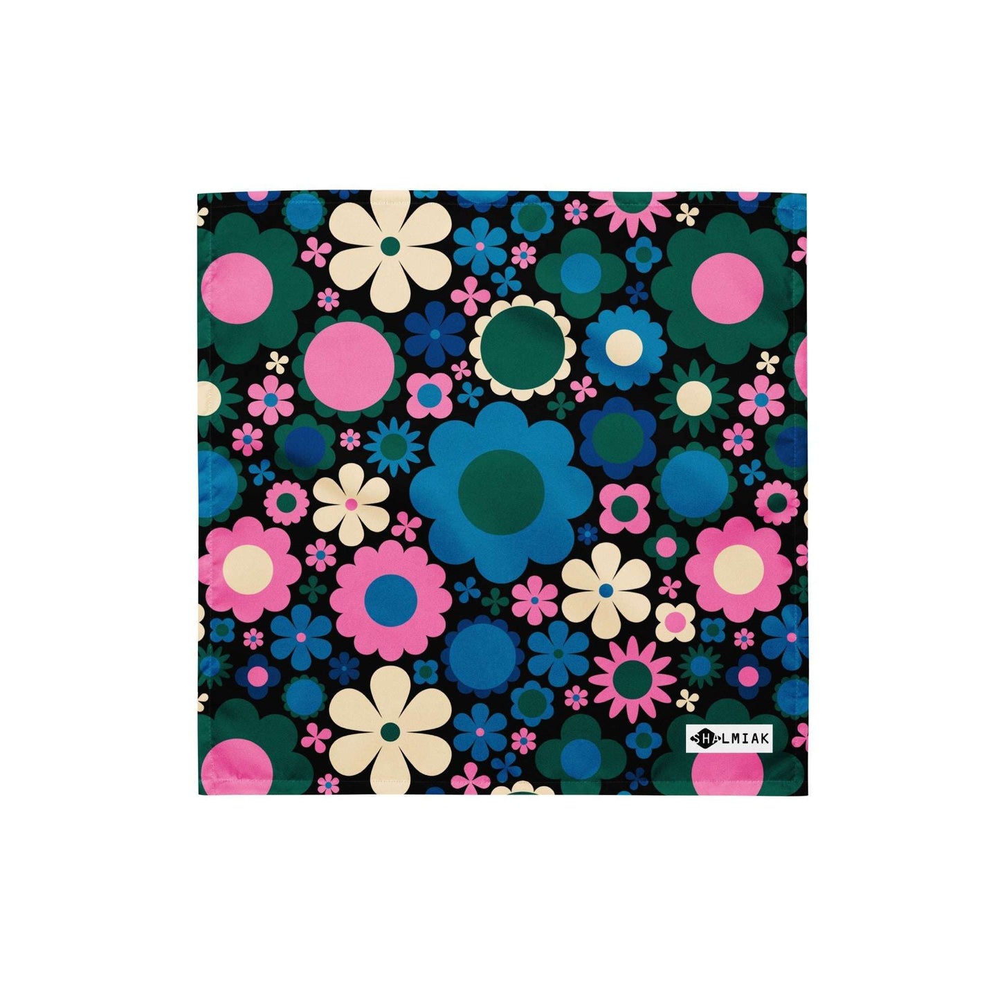 Bandana - BLOOMPOP blue pink - Popping Bloom Print