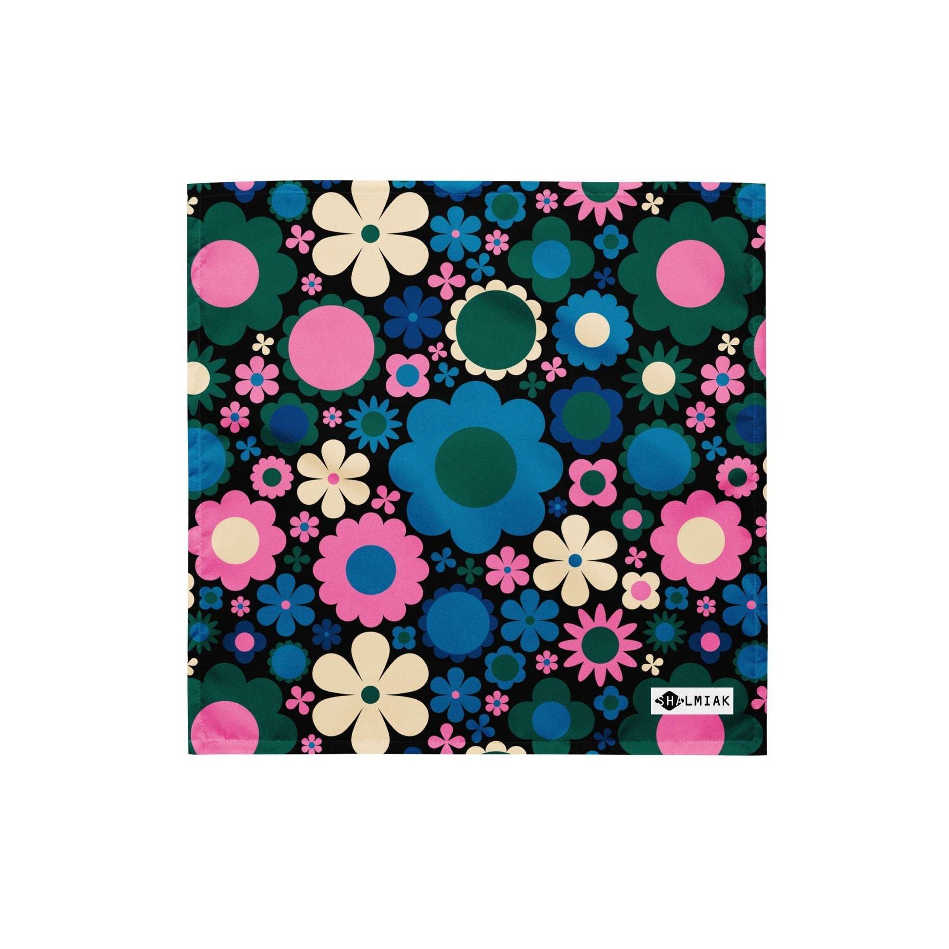 Bandana - BLOOMPOP blue pink - Popping Bloom Print