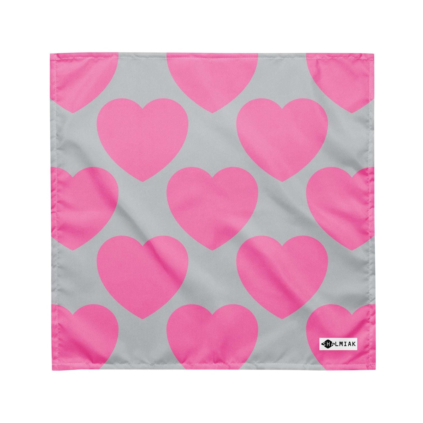 Bandana - ELLIE LOVE pink grey - Bold Heart Print
