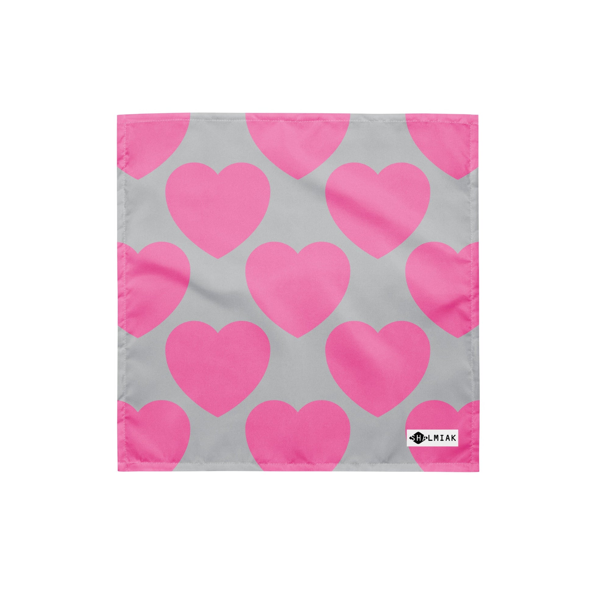 Bandana - ELLIE LOVE pink grey - Bold Heart Print
