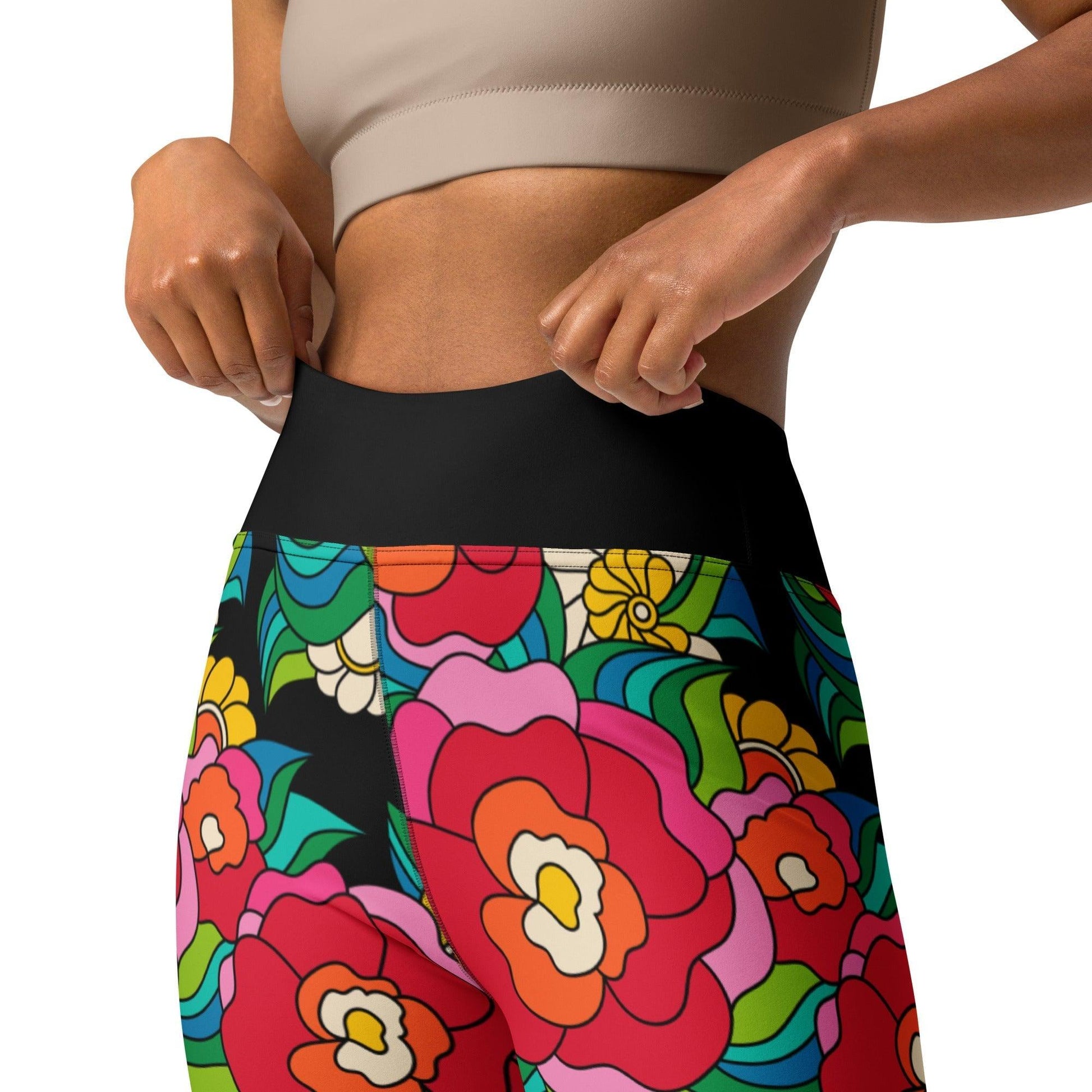Yoga Leggings -2- BELLADRAMA - Big Bold Bloom Print