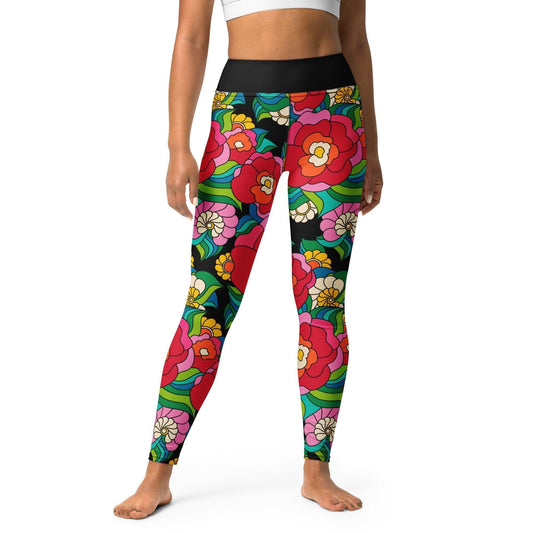 Yoga Leggings -2- BELLADRAMA - Big Bold Bloom Print