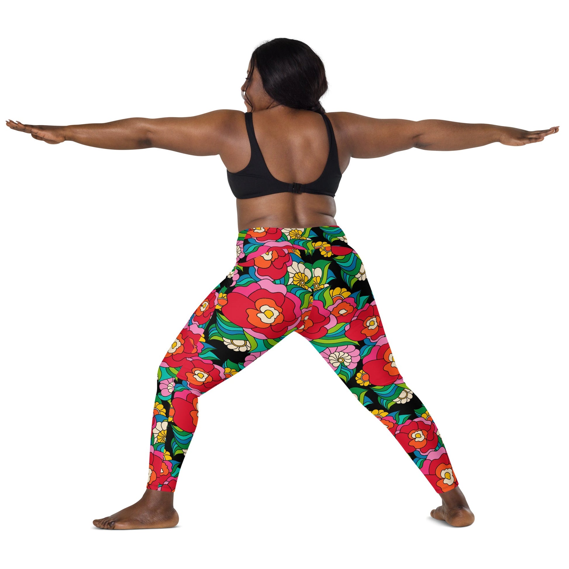 Leggings With Pockets - BELLADRAMA - Big Bold Bloom Print