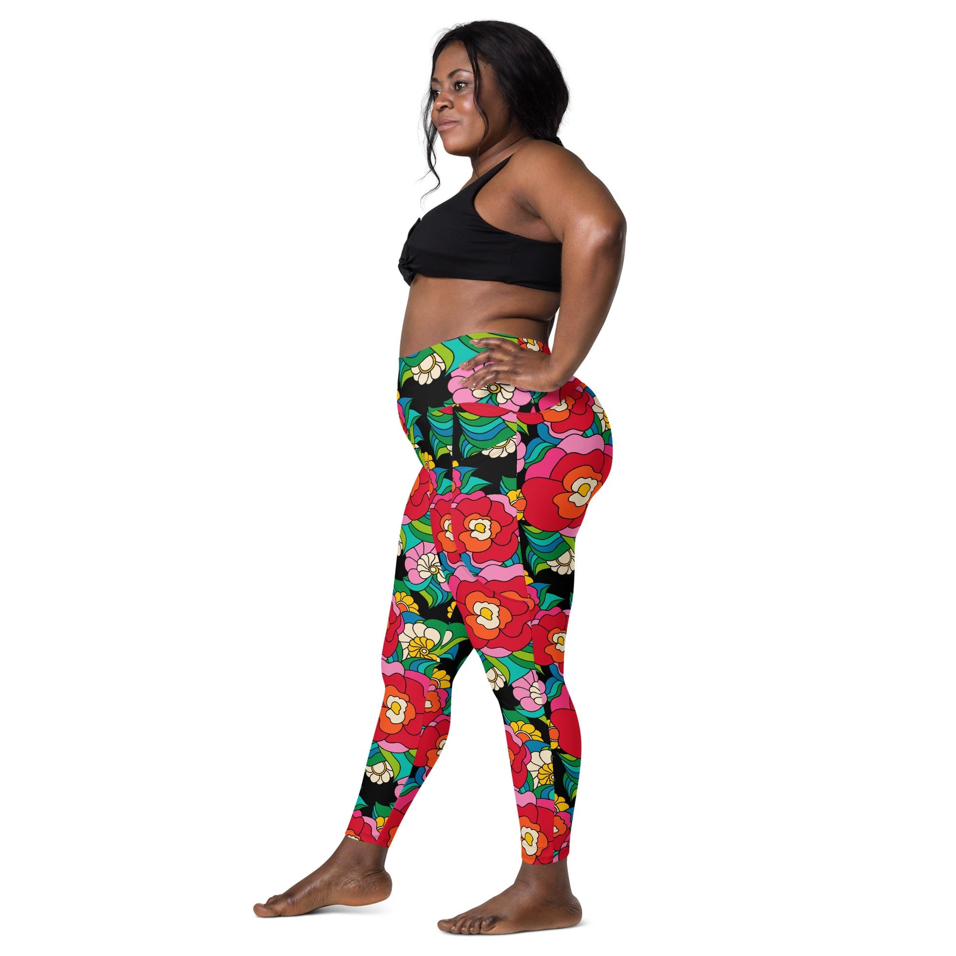 Leggings With Pockets - BELLADRAMA - Big Bold Bloom Print