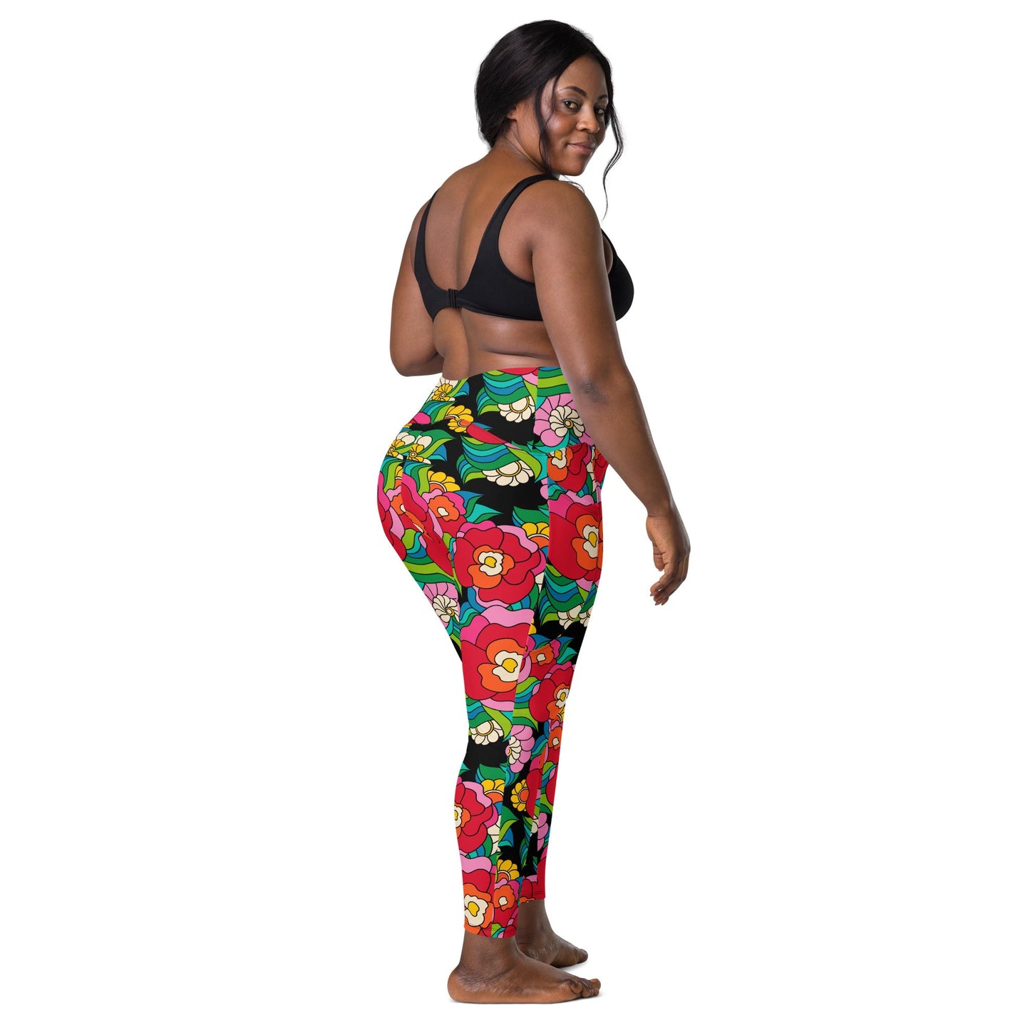 Leggings With Pockets - BELLADRAMA - Big Bold Bloom Print