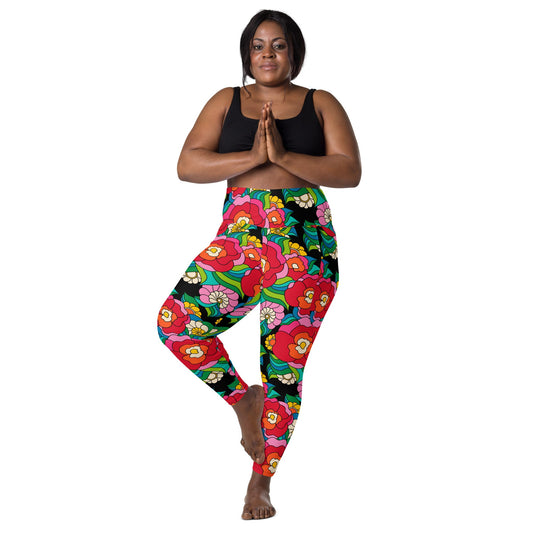 Leggings With Pockets - BELLADRAMA - Big Bold Bloom Print