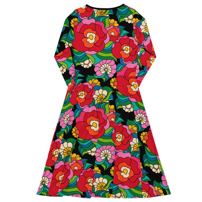 Midi Dress - BELLADRAMA - Big Bold Bloom Print