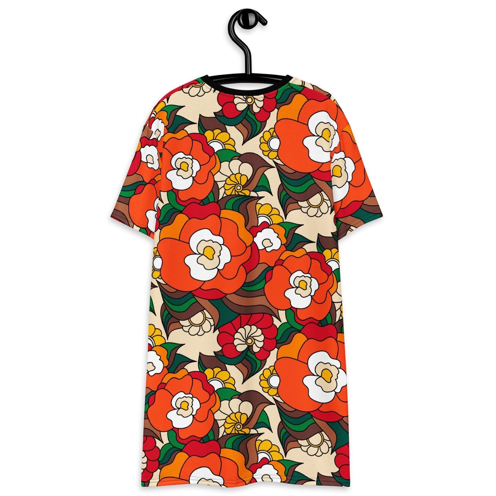 T-Shirt Dress - BELLADRAMA retro - Big Bold Bloom Print