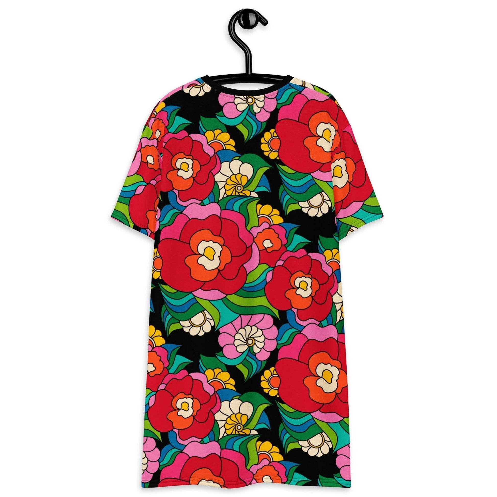 T-Shirt Dress - BELLADRAMA - Big Bold Bloom Print