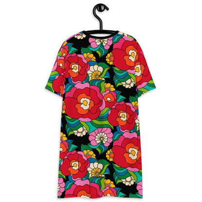 T-Shirt Dress - BELLADRAMA - Big Bold Bloom Print