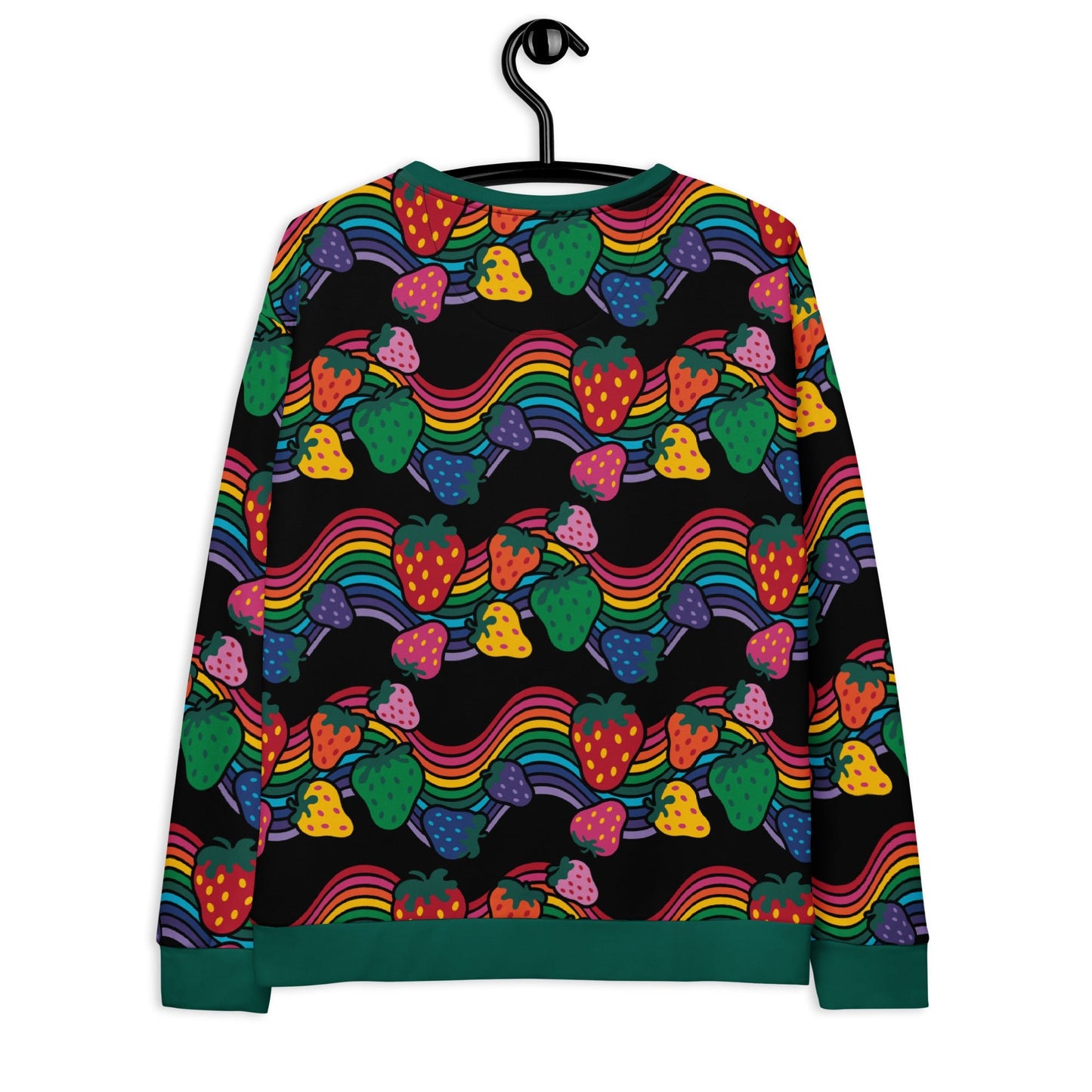 Sweatshirt - BERRYBOW black - Strawberry Rainbow Print
