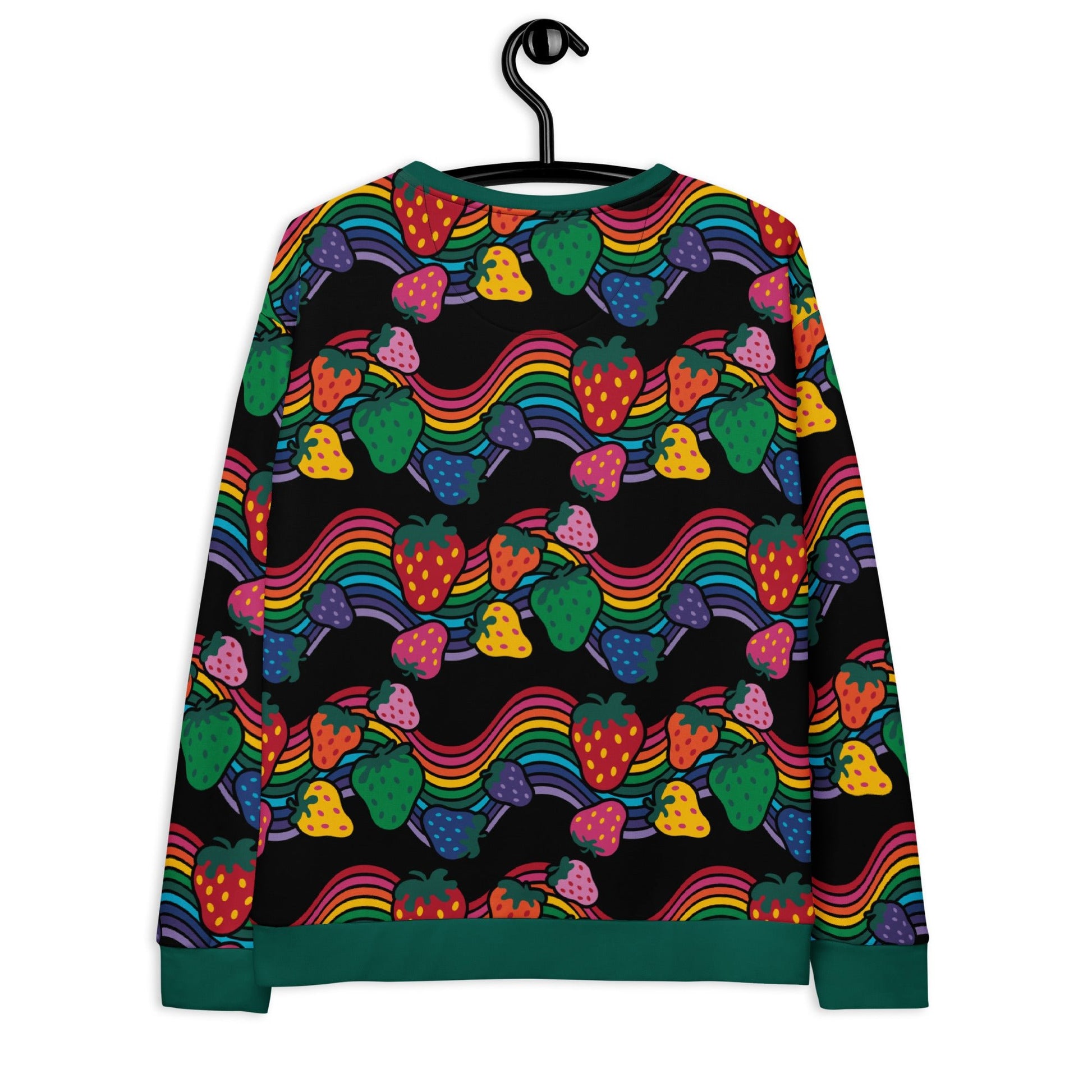 Sweatshirt - BERRYBOW black - Strawberry Rainbow Print