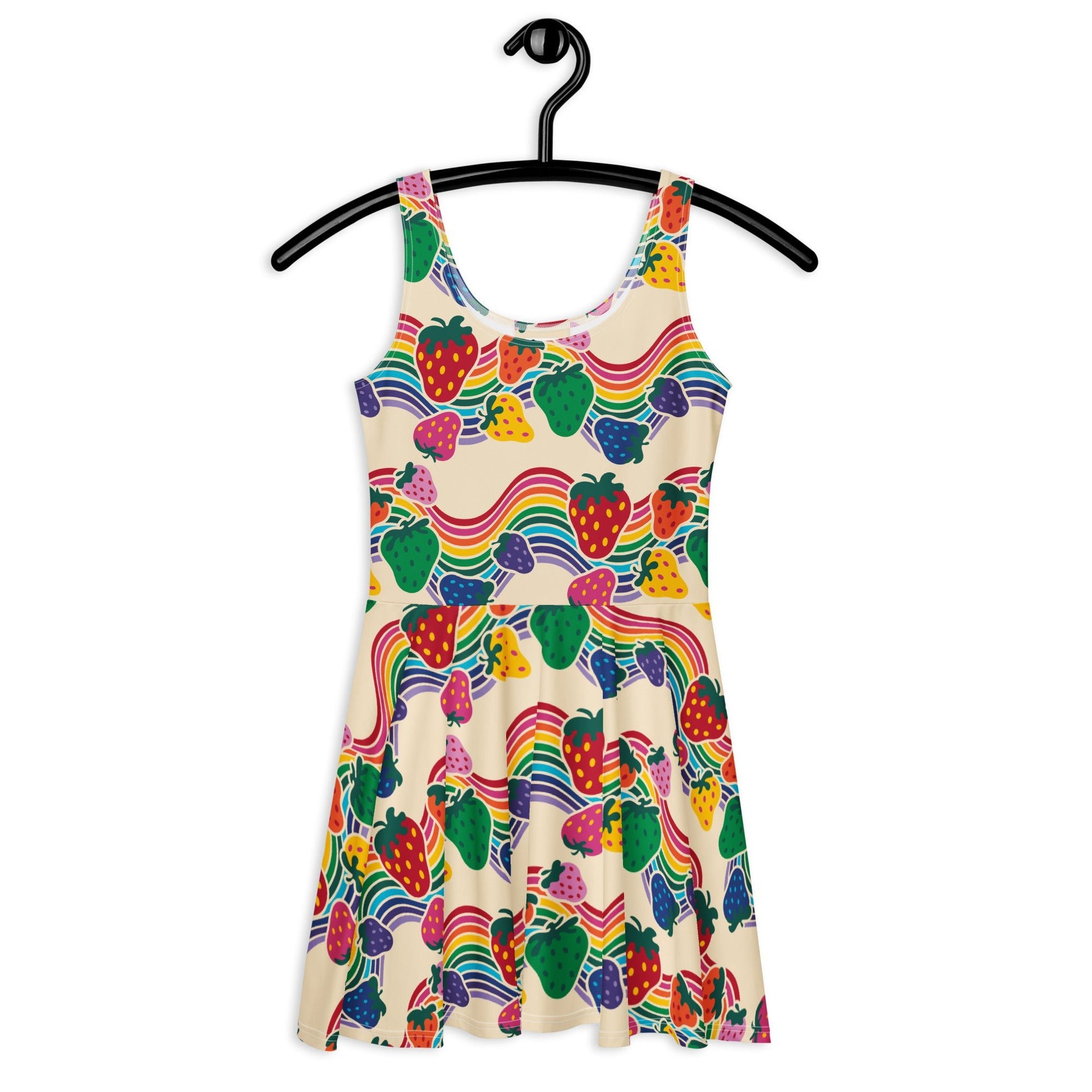 Skater Dress - BERRYBOW light - Strawberry Rainbow Print