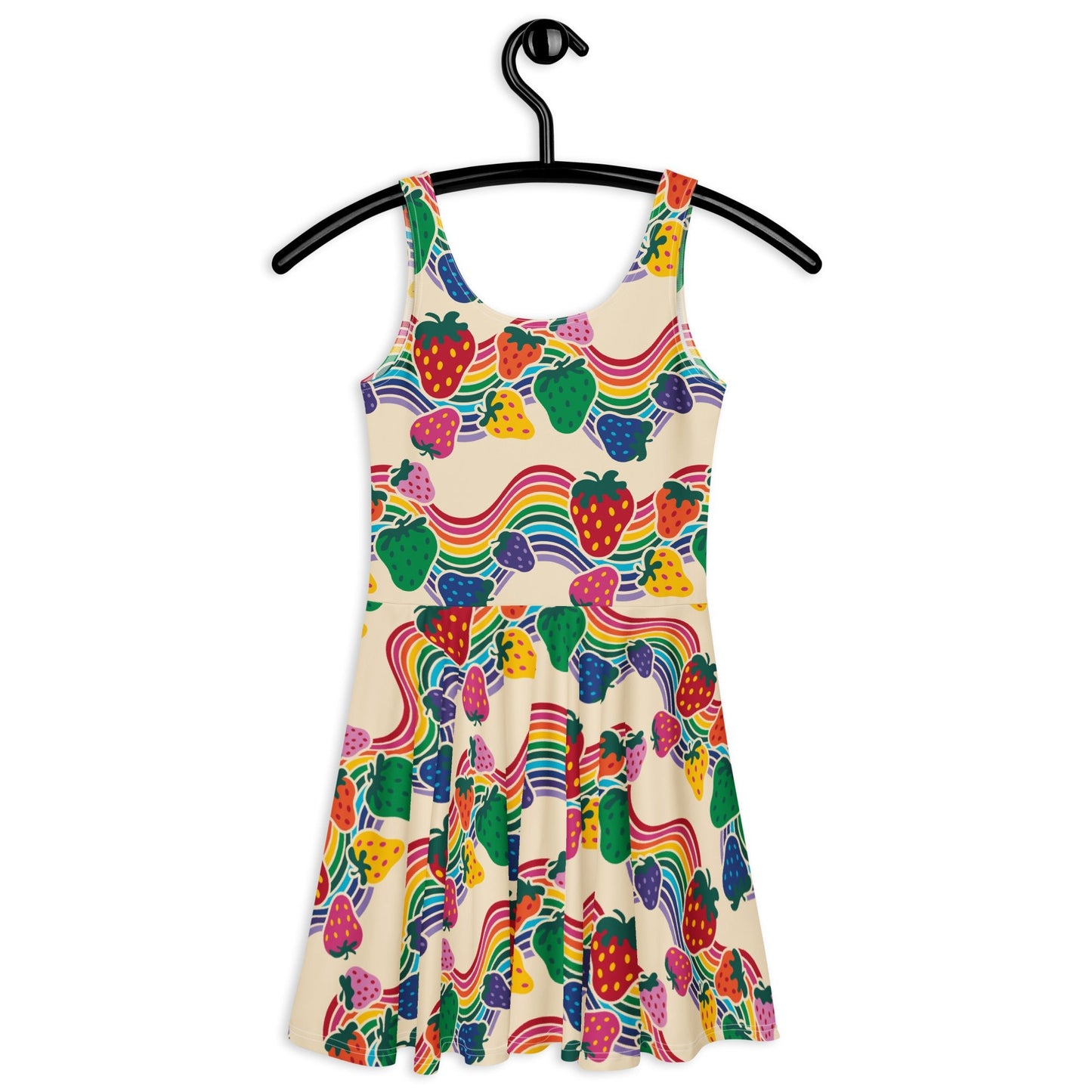 Skater Dress - BERRYBOW light - Strawberry Rainbow Print