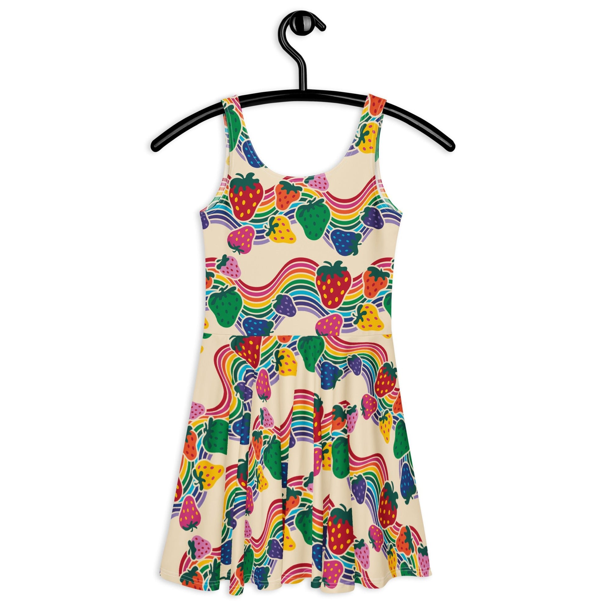 Skater Dress - BERRYBOW light - Strawberry Rainbow Print