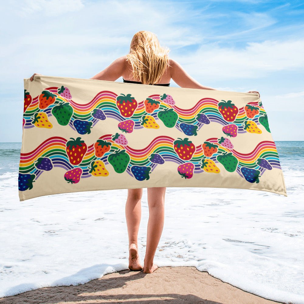 Towel - BERRYBOW light - Strawberry Rainbow Print