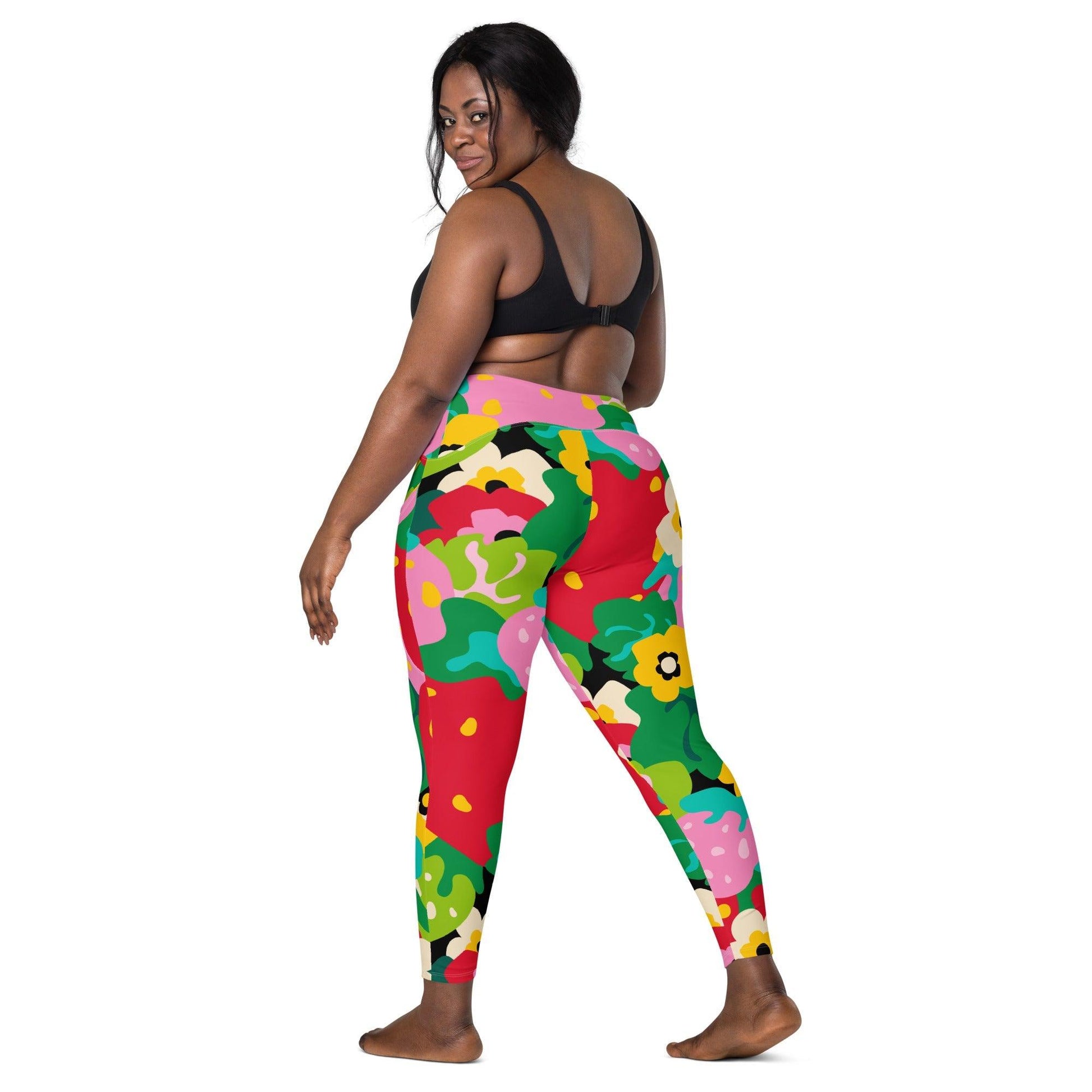 Leggings With Pockets - BERRYLEI - Colorful Strawberry Print