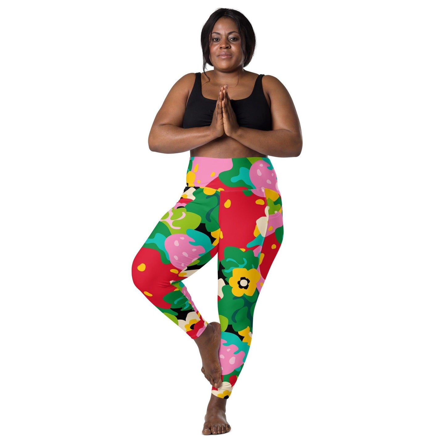 Leggings With Pockets - BERRYLEI - Colorful Strawberry Print