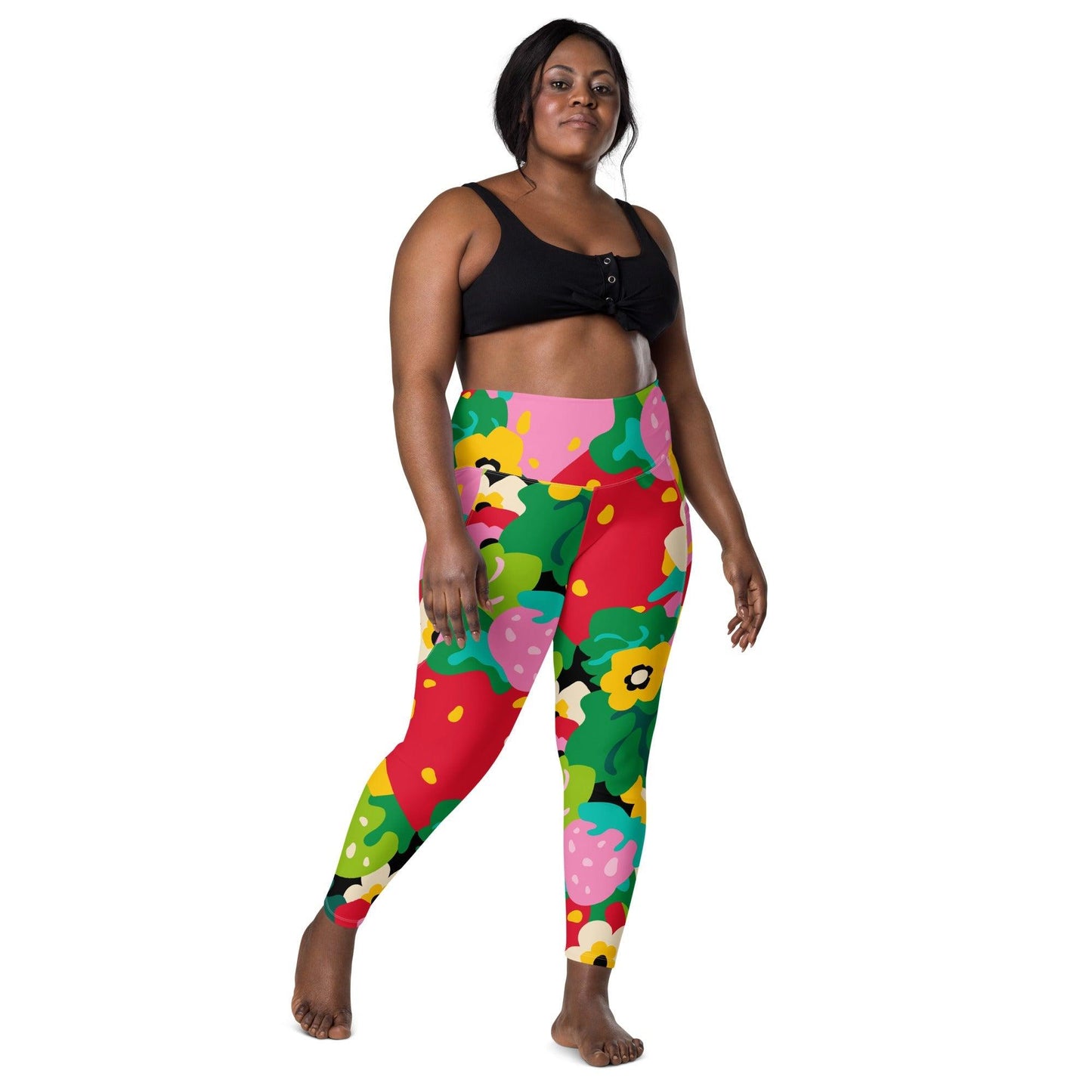 Leggings With Pockets - BERRYLEI - Colorful Strawberry Print