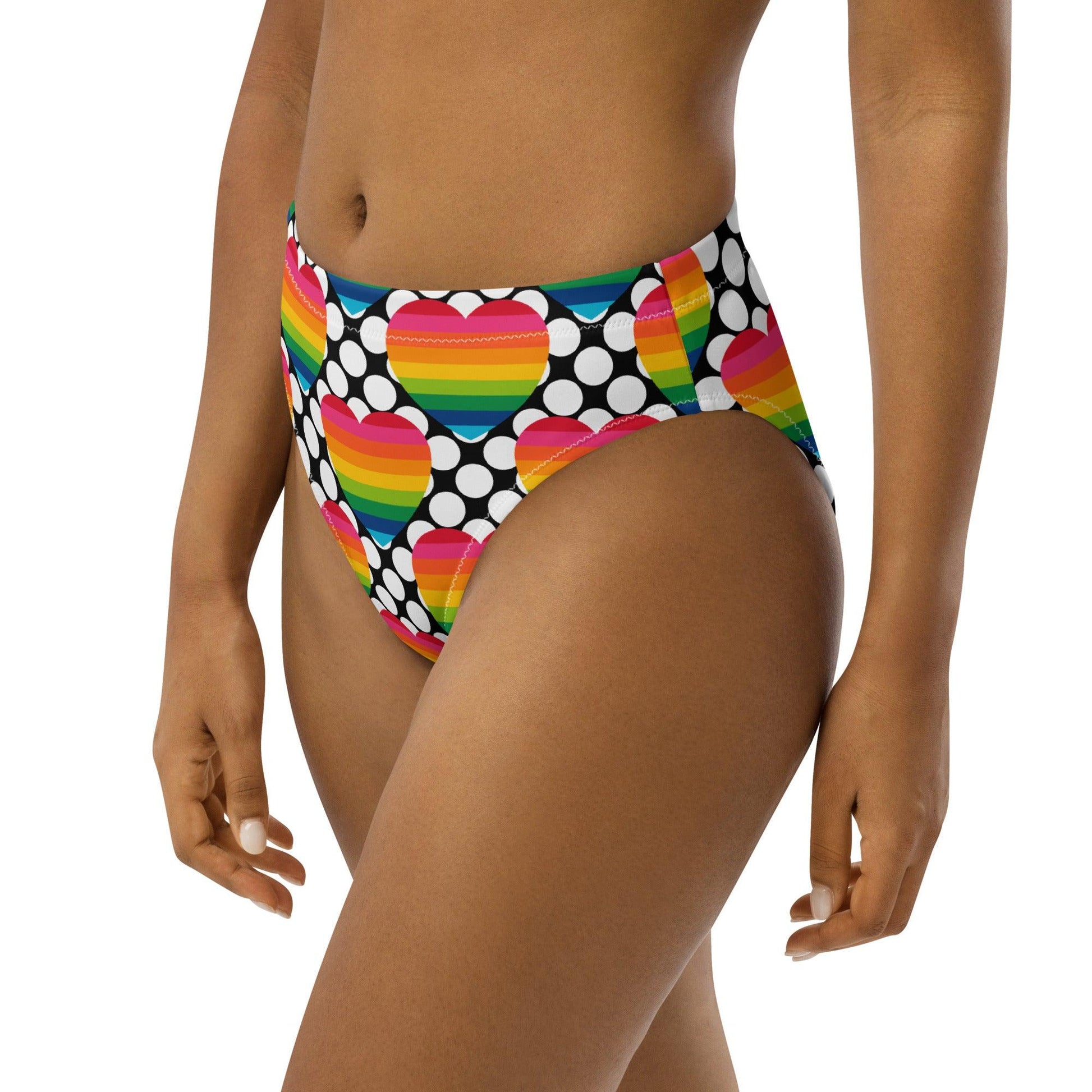 Bikini Bottom - ELLIE LOVE DOT rainbow - Bold Heart Print