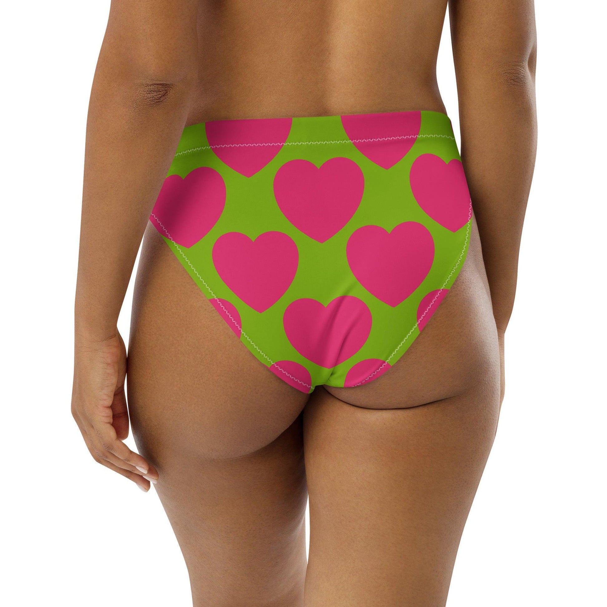 Bikini Bottom - ELLIE LOVE pink lime - Bold Heart Print