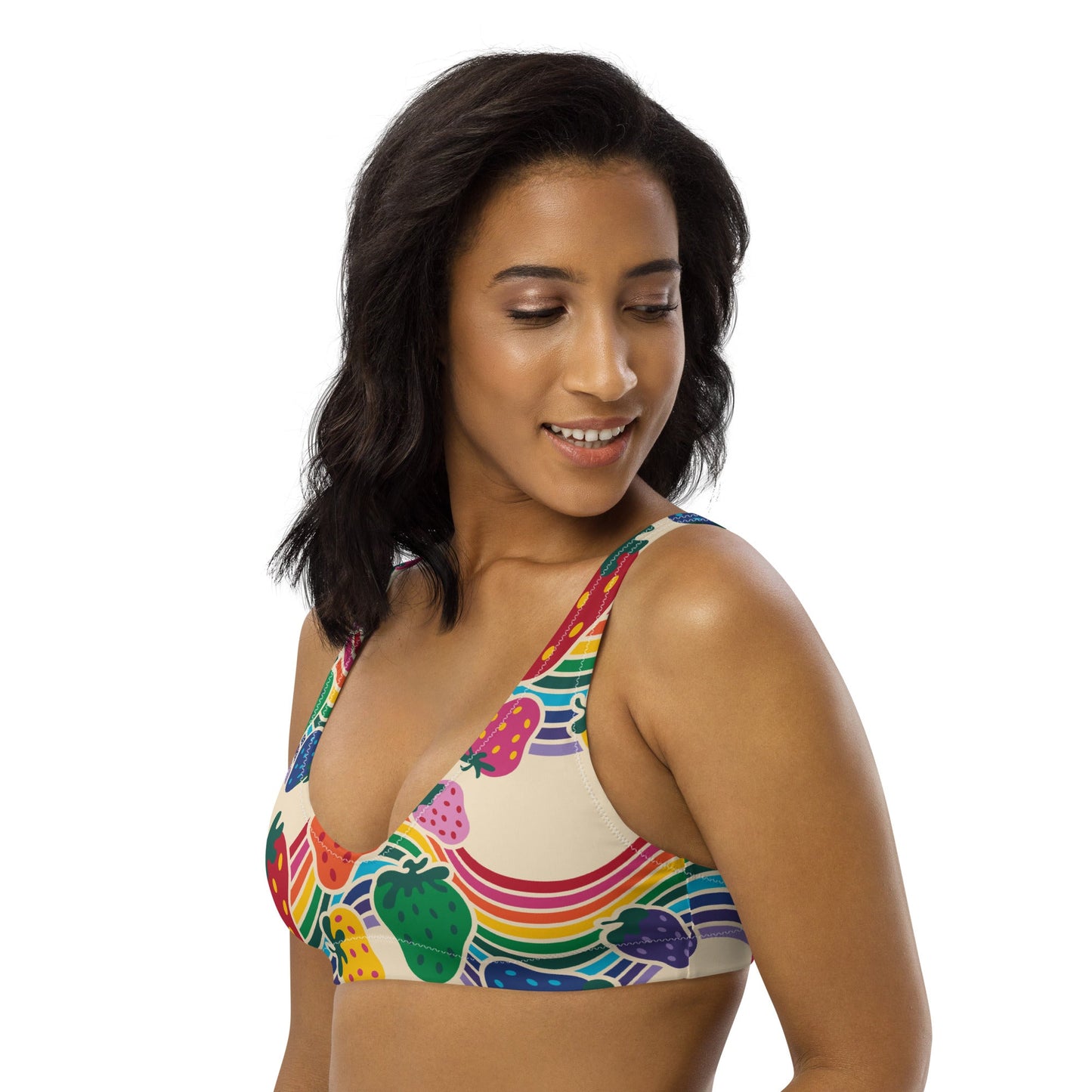 Bikini Top - BERRYBOW light - Strawberry Rainbow Print