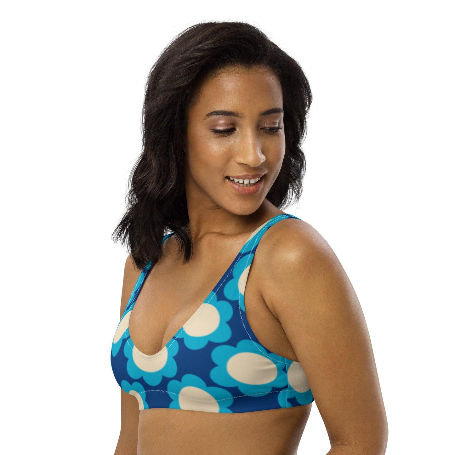 Bikini Top - ELLIE blue - Classic Flower Print