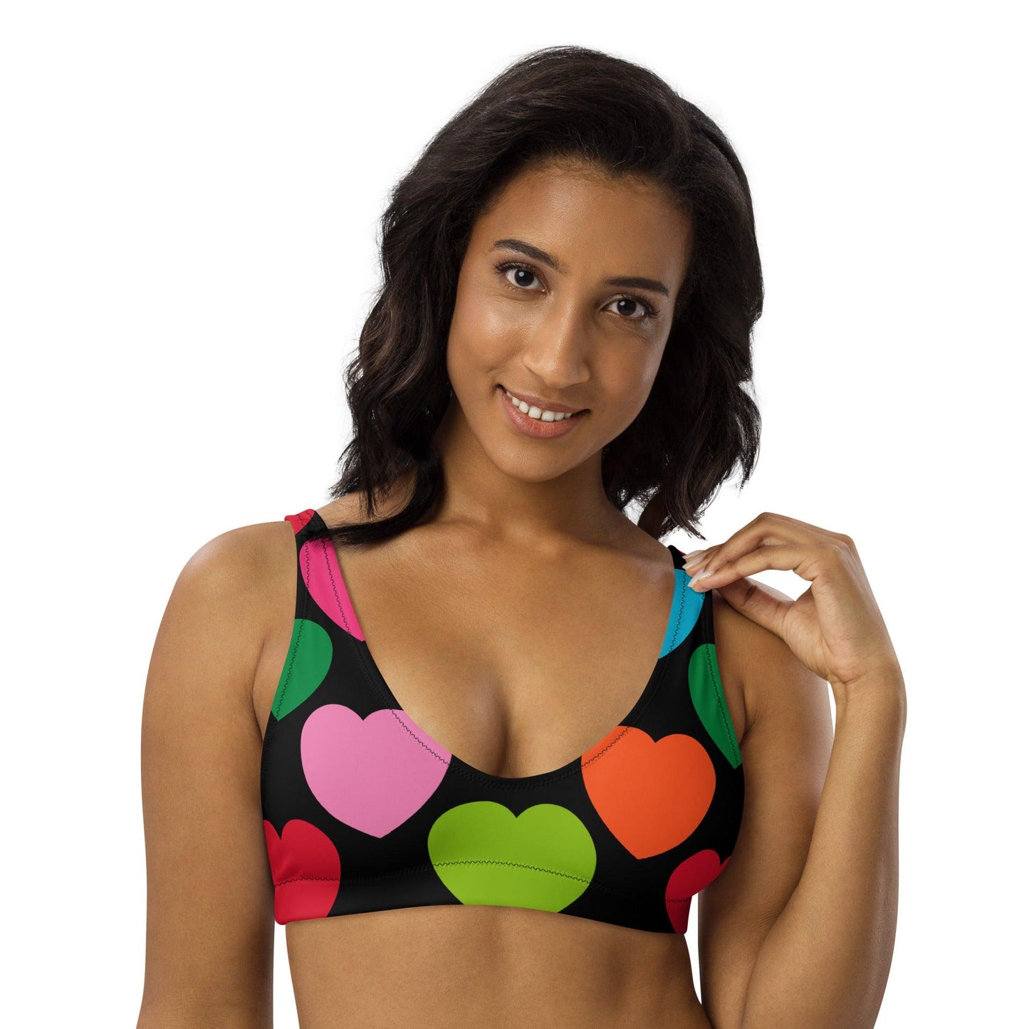 Bikini Top - ELLIE LOVE mix black - Bold Heart Print