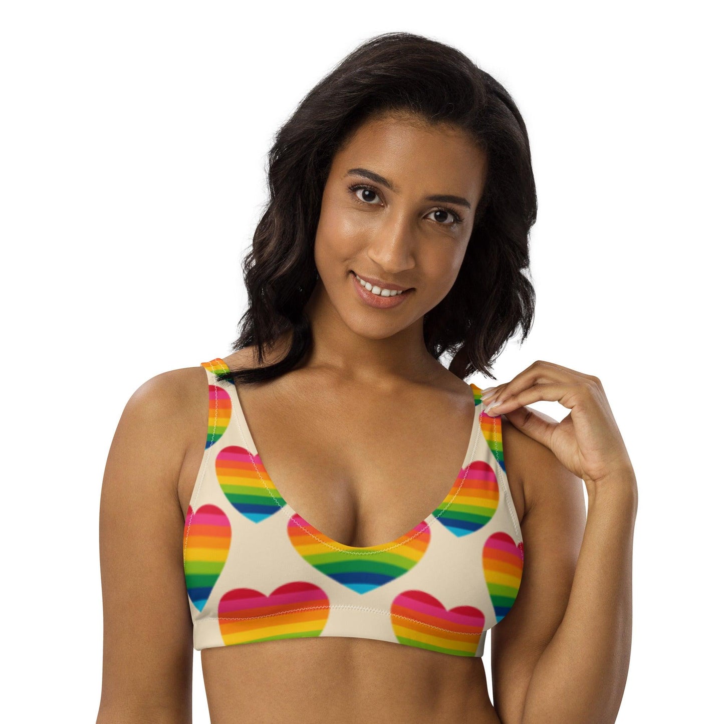 Bikini Top - ELLIE LOVE rainbow - Bold Heart Print