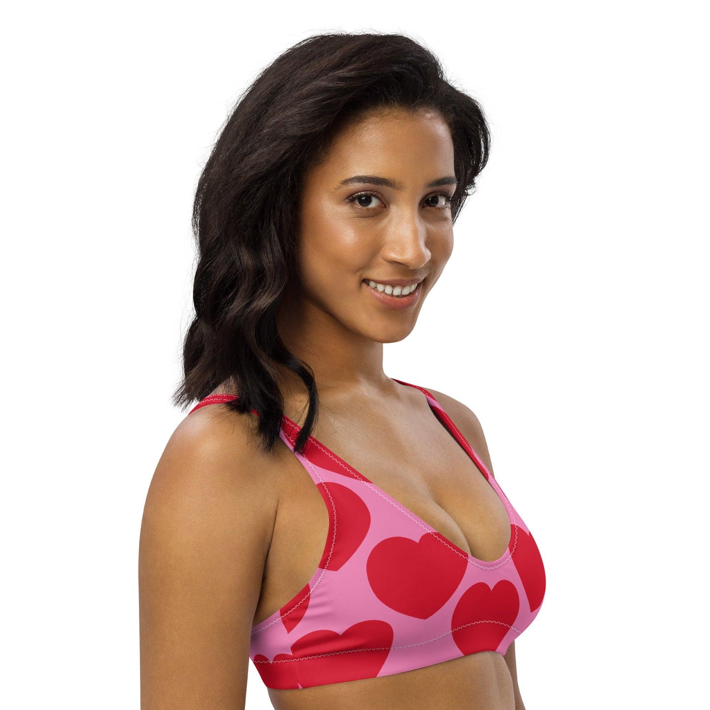Bikini Top - ELLIE LOVE red - Bold Heart Print