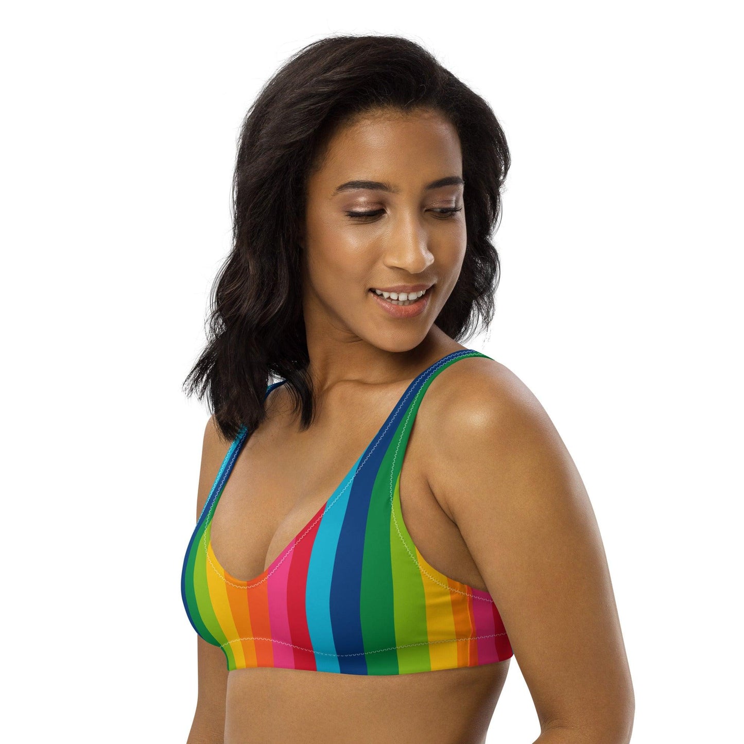 Bikini Top - RAINBOW STRIPE vertical