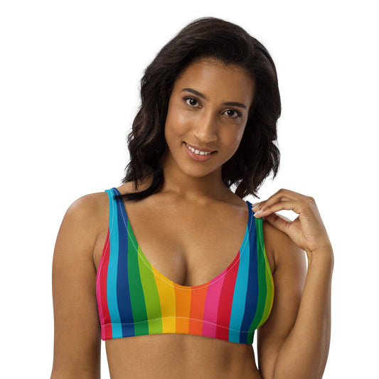 Bikini Top - RAINBOW STRIPE vertical