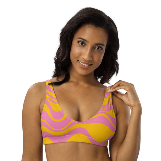 Bikini Top - WAVY pink yellow
